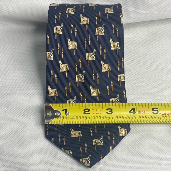 Burberrys of London Silk Neck Tie Fountain Pen Card Suit Pattern Made in Italy - Picture 14 of 14
